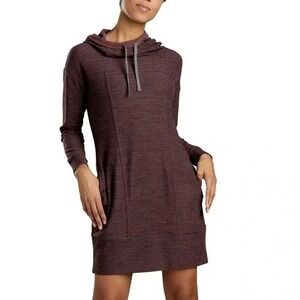 NWOT Toad&Co Intermosso Hooded Dress Burgundy Red M Athleisure Outdoor Hiking